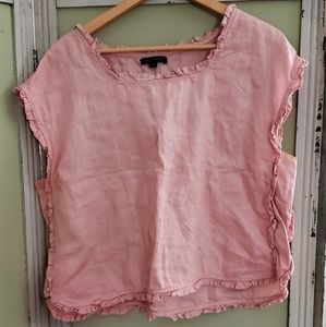 Sweet Pink 100% Linen Blouse